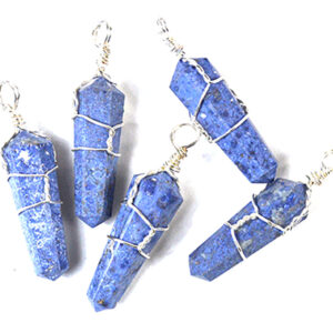 (set of 5) Dumortierite wire wrapped point
