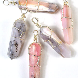 (set of 5) Pink Opal wire wrapped point