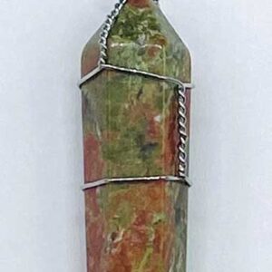 (set of 5) Unakite wire wrapped point