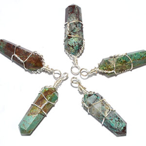 (set of 5) wire wrapped Chrysocolla point