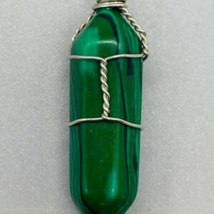 (set of 5) wire wrapped Malachite (Synthetic) point