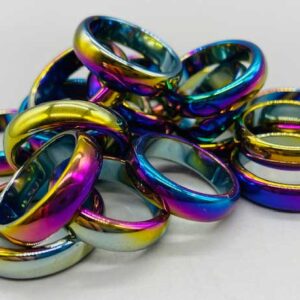 (set of 50) Rainbow Hematite rings