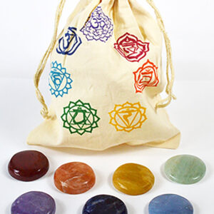 (set of 7) Chakra stones with Bag