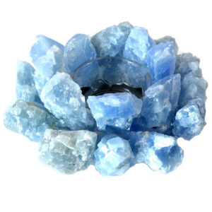 4 1/2" Blue Cacite tealight holder