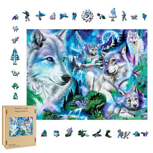 Wolves wood puzzle
