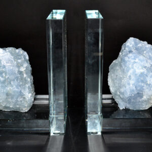 (set of 2) Blue Calcite book ends