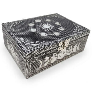 5"x 7" Moon Phase metal box  (over wood)