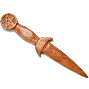 8 1/2" Wood Pentagram athame