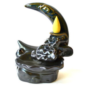 5" Crescent Moon backflow incense burner