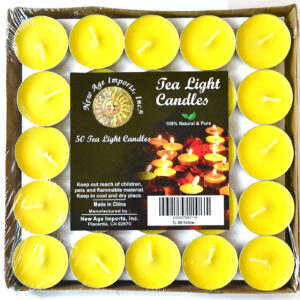(set of 50) 2 hour Yellow Tea Light